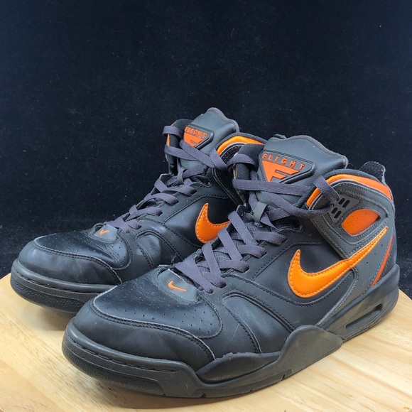 Nike Air Flight Falcon Men's Sz 11.5 Black Bright Citrus-Night  397204-080 - Picture 2 of 10